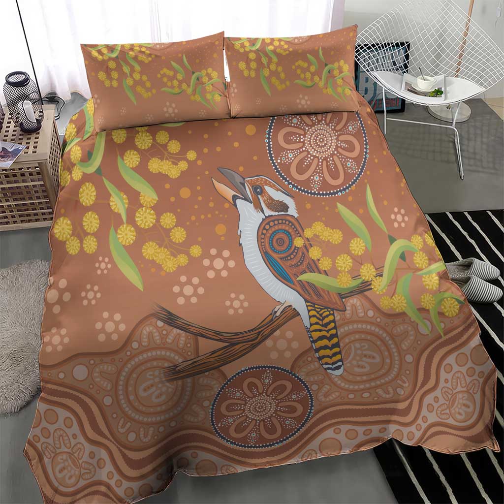 Kookaburra Aboriginal Dot Painting Bedding Set - Vibe Hoodie Shop