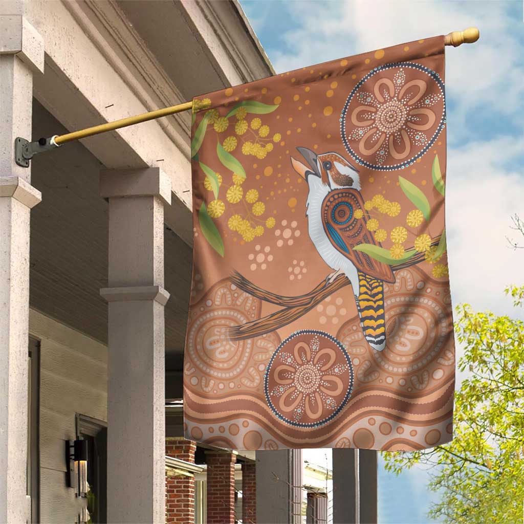 Kookaburra Aboriginal Dot Painting Garden Flag - Vibe Hoodie Shop