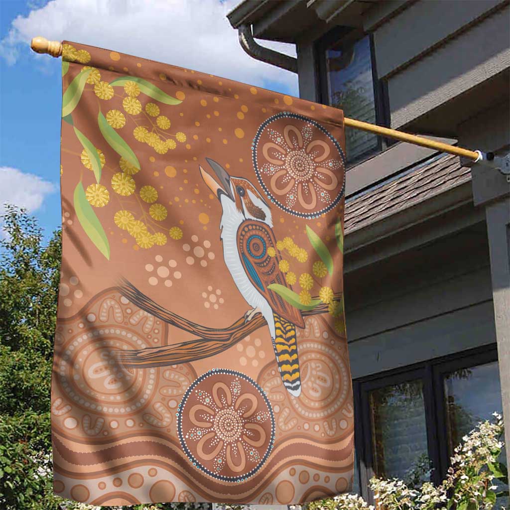 Kookaburra Aboriginal Dot Painting Garden Flag - Vibe Hoodie Shop