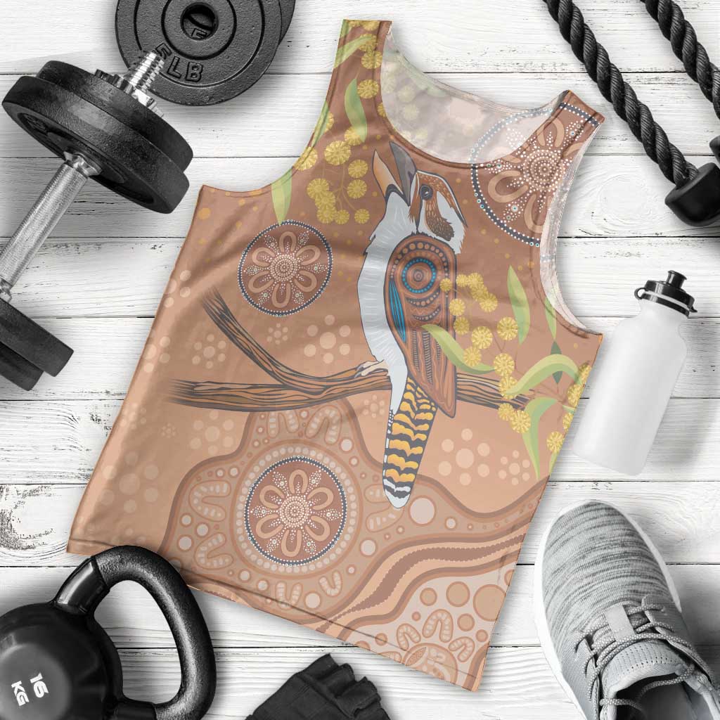Kookaburra Aboriginal Dot Painting Men Tank Top - Vibe Hoodie Shop