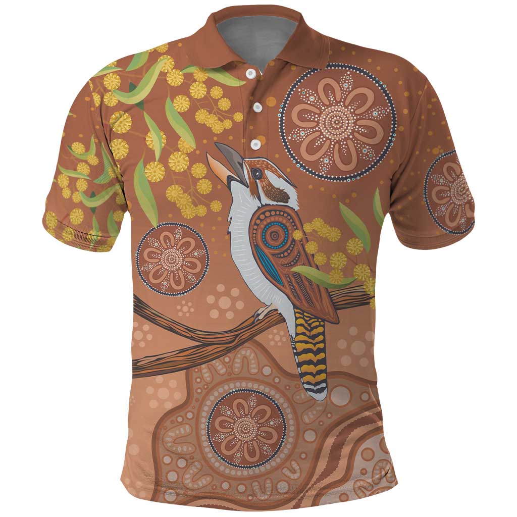 Kookaburra Aboriginal Dot Painting Polo Shirt LT9 - Vibe Hoodie Shop