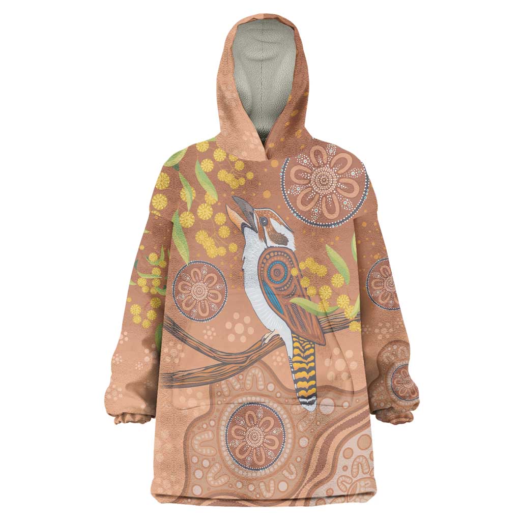 Kookaburra Aboriginal Dot Painting Wearable Blanket Hoodie - Vibe Hoodie Shop