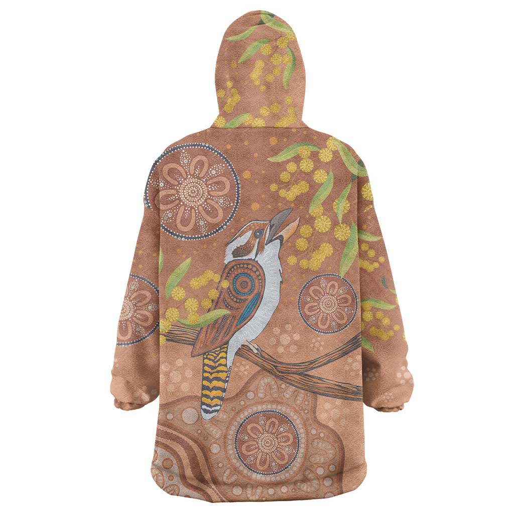 Kookaburra Aboriginal Dot Painting Wearable Blanket Hoodie - Vibe Hoodie Shop