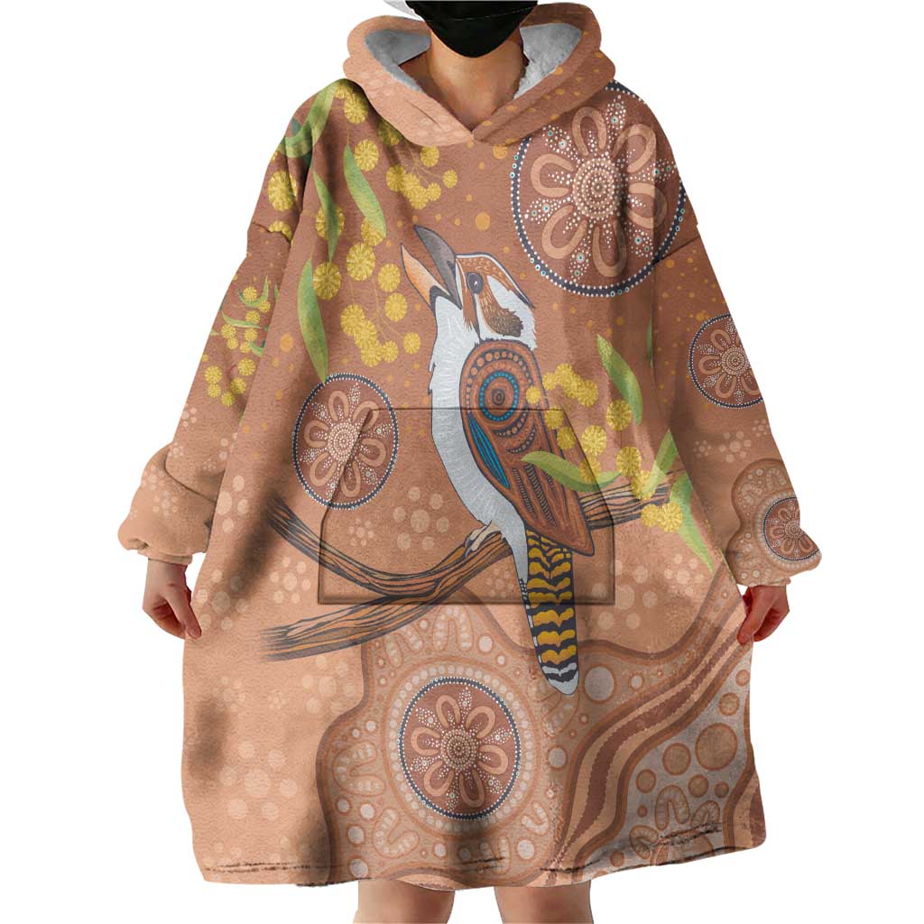 Kookaburra Aboriginal Dot Painting Wearable Blanket Hoodie - Vibe Hoodie Shop