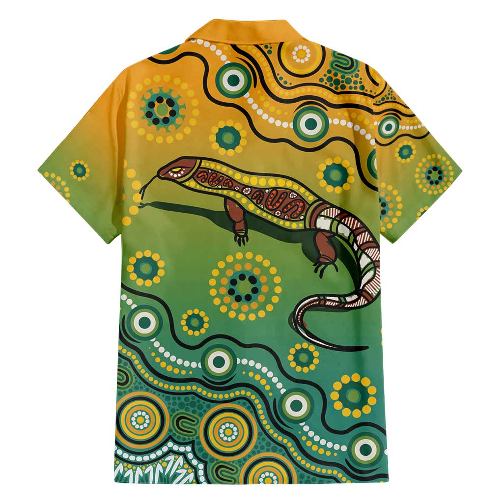 Goanna Aboriginal-style Dot Artwork Hawaiian Shirt - Vibe Hoodie Shop