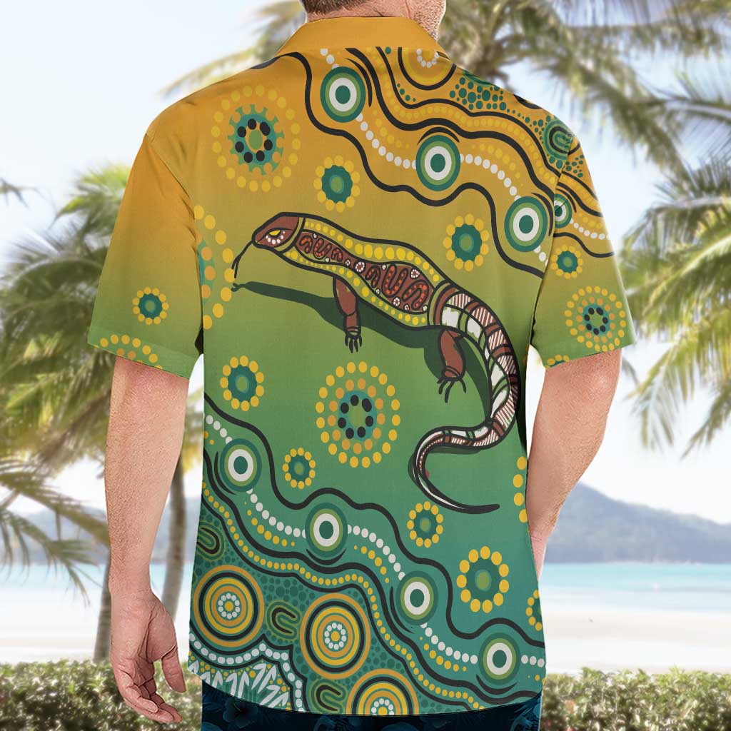 Goanna Aboriginal-style Dot Artwork Hawaiian Shirt - Vibe Hoodie Shop