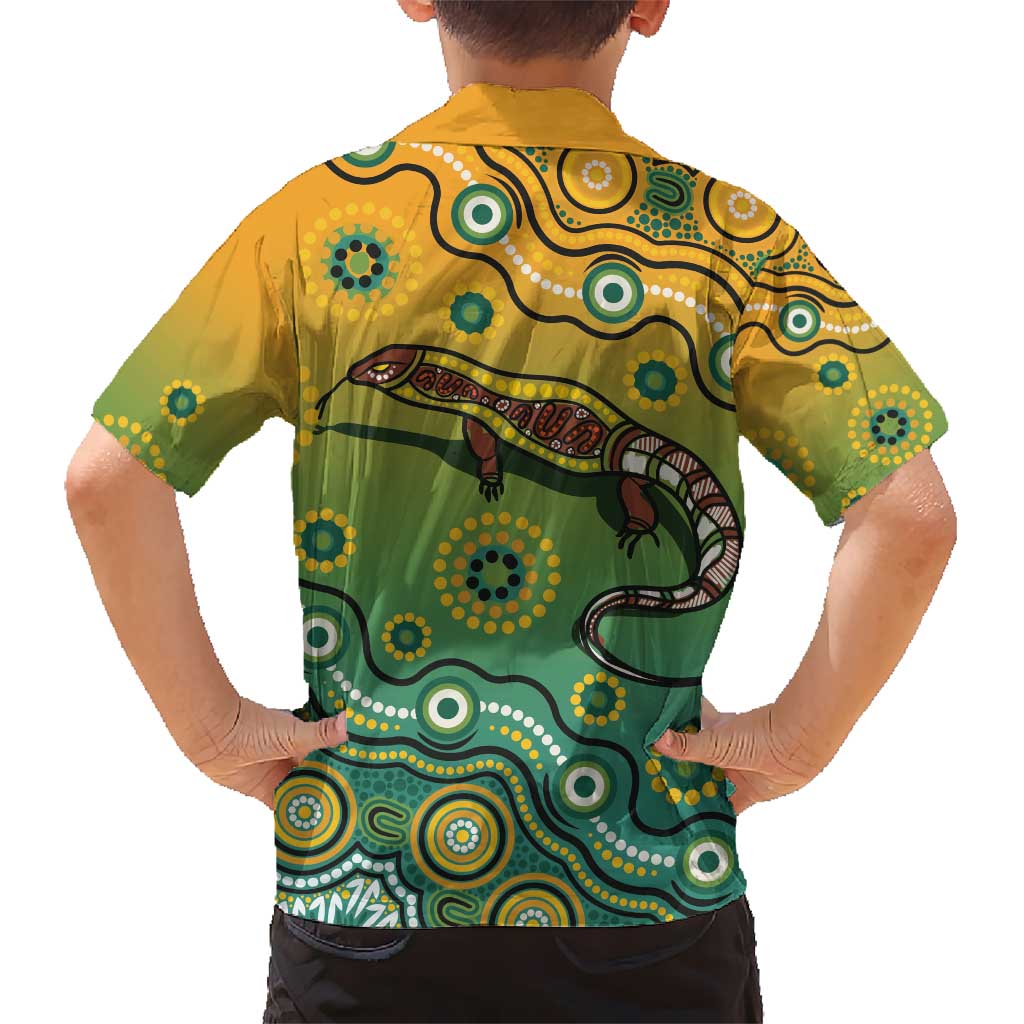 Goanna Aboriginal-style Dot Artwork Hawaiian Shirt - Vibe Hoodie Shop