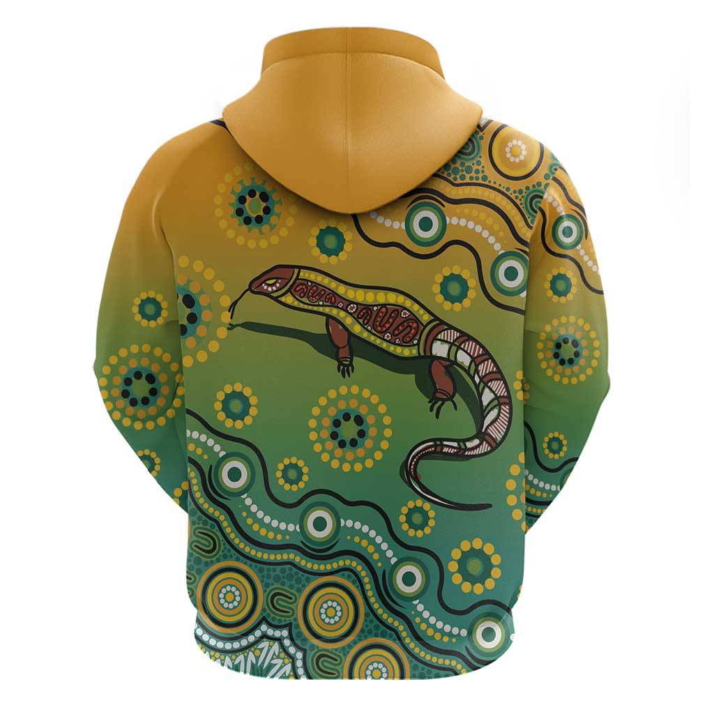 Goanna Aboriginal-style Dot Artwork Hoodie LT9 - Vibe Hoodie Shop