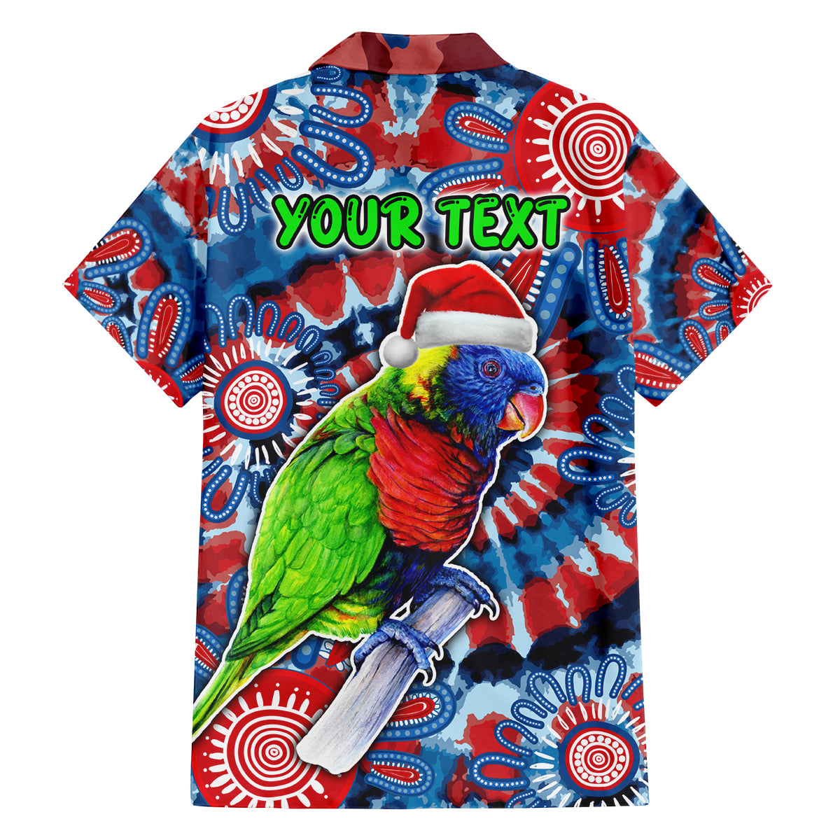 australia-lorikeet-aboriginal-rainbow-tie-dye-merry-christmas-family-matching-long-sleeve-bodycon-dress-and-hawaiian-shirt