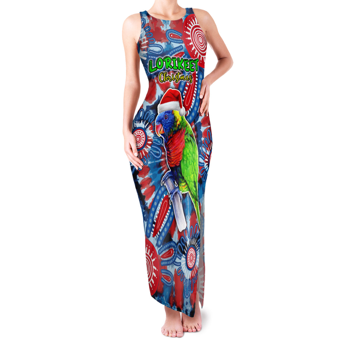 australia-lorikeet-aboriginal-rainbow-tie-dye-merry-christmas-family-matching-tank-maxi-dress-and-hawaiian-shirt