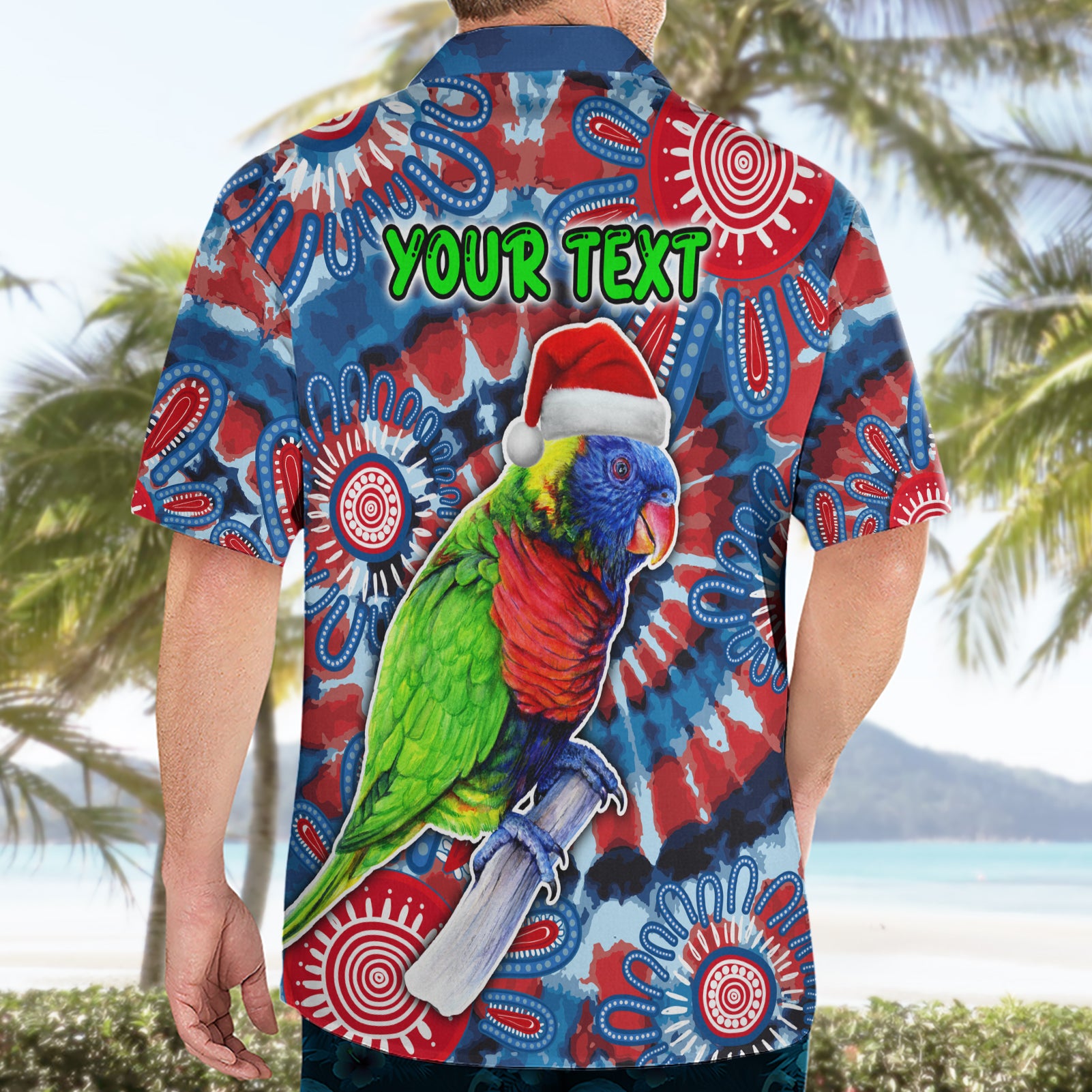 Australia Lorikeet Aboriginal Rainbow Tie Dye Merry Christmas Hawaiian Shirt - Vibe Hoodie Shop