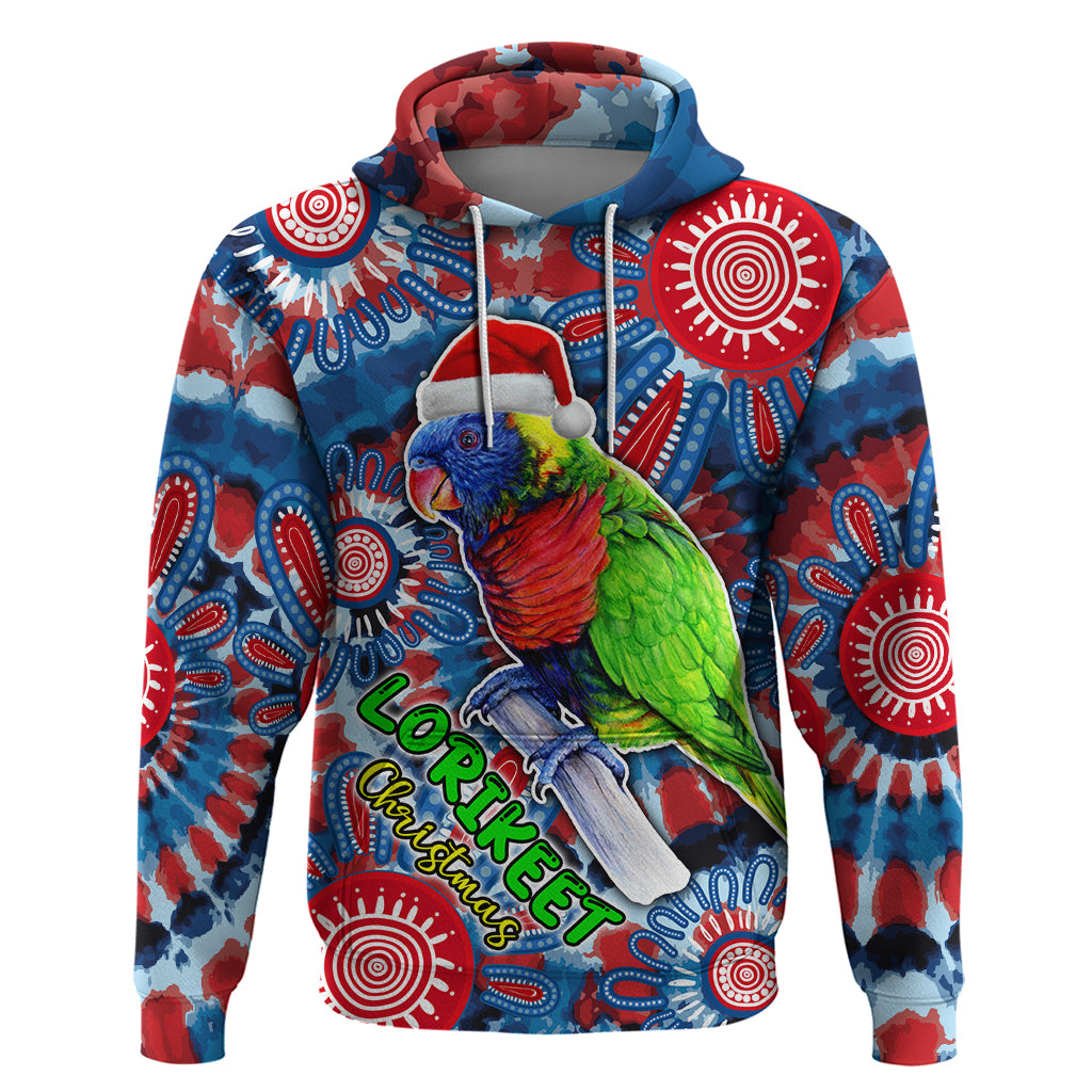 Australia Lorikeet Aboriginal Rainbow Tie Dye Merry Christmas Hoodie LT9 - Vibe Hoodie Shop