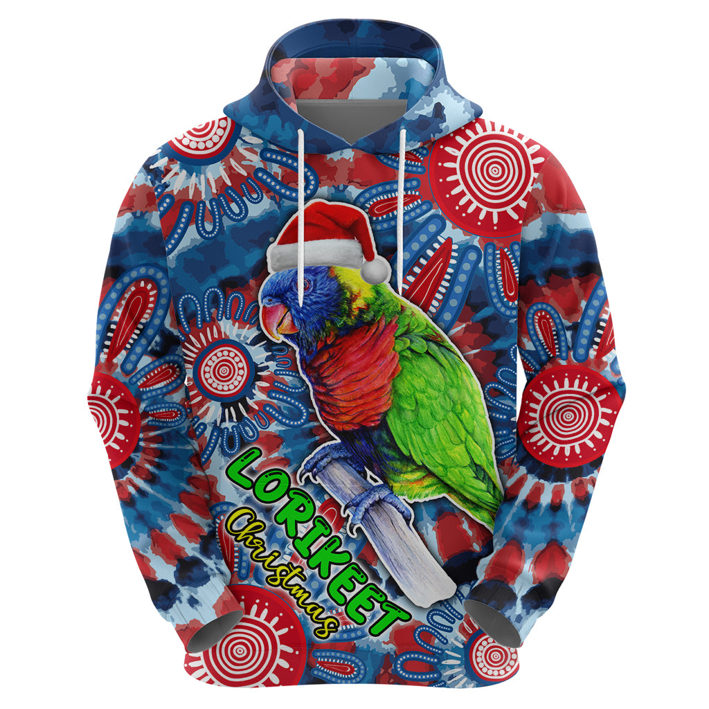 Australia Lorikeet Aboriginal Rainbow Tie Dye Merry Christmas Hoodie LT9 - Vibe Hoodie Shop