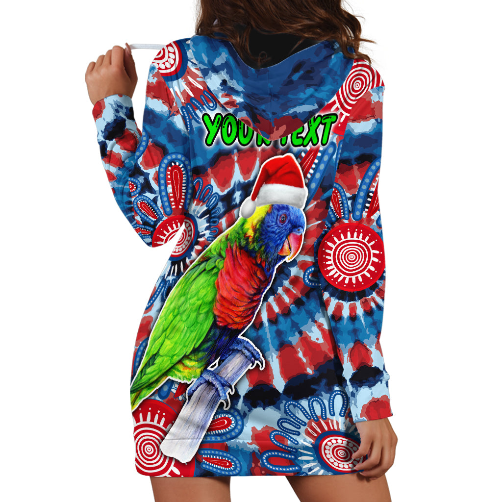 Australia Lorikeet Aboriginal Rainbow Tie Dye Merry Christmas Hoodie Dress - Vibe Hoodie Shop