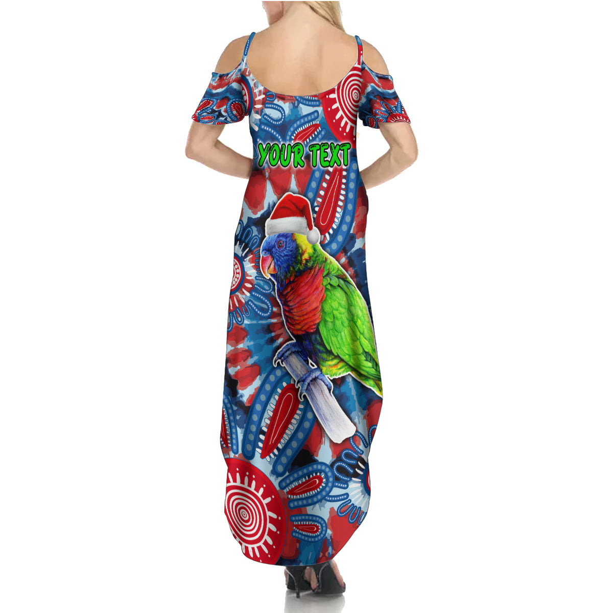 australia-lorikeet-aboriginal-rainbow-tie-dye-merry-christmas-summer-maxi-dress