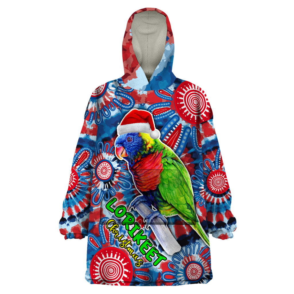 Australia Lorikeet Aboriginal Rainbow Tie Dye Merry Christmas Wearable Blanket Hoodie - Vibe Hoodie Shop