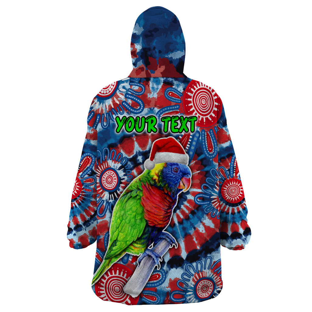 Australia Lorikeet Aboriginal Rainbow Tie Dye Merry Christmas Wearable Blanket Hoodie - Vibe Hoodie Shop