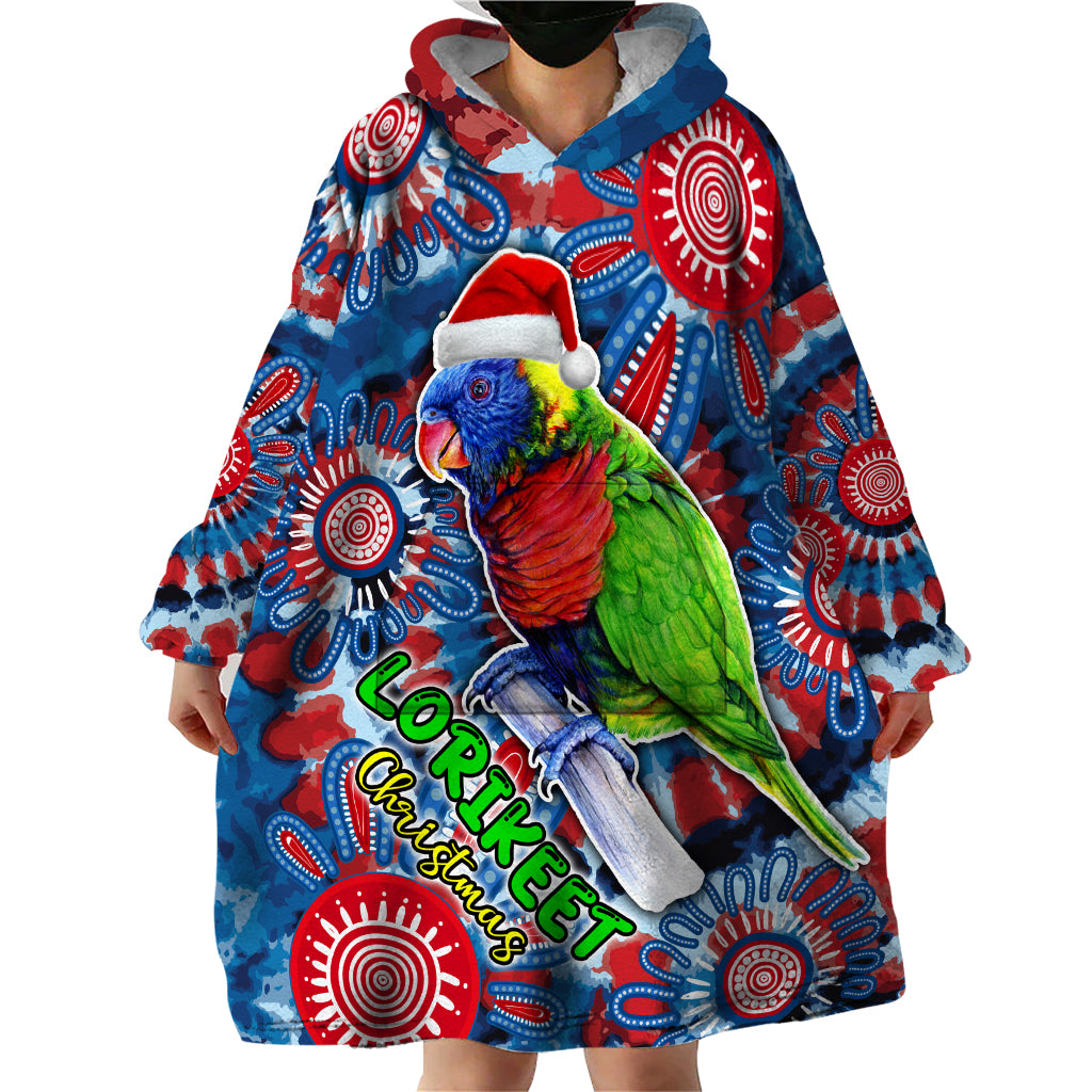 Australia Lorikeet Aboriginal Rainbow Tie Dye Merry Christmas Wearable Blanket Hoodie - Vibe Hoodie Shop