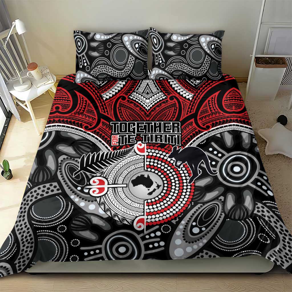 Aotearoa and Australia Bedding Set New Zealand Honour The Treaty Ake!Ake!Ake! - Vibe Hoodie Shop