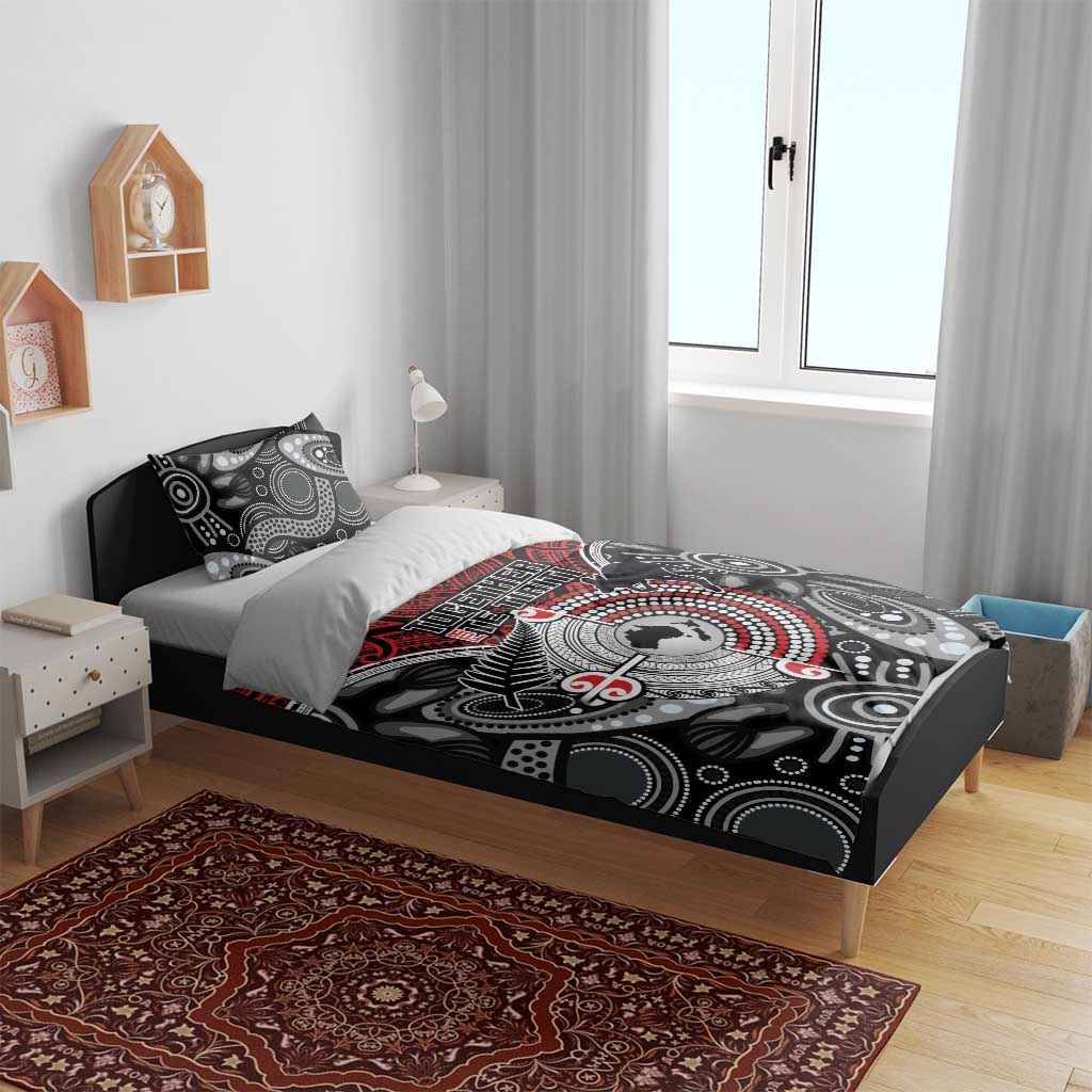 Aotearoa and Australia Bedding Set New Zealand Honour The Treaty Ake!Ake!Ake! - Vibe Hoodie Shop
