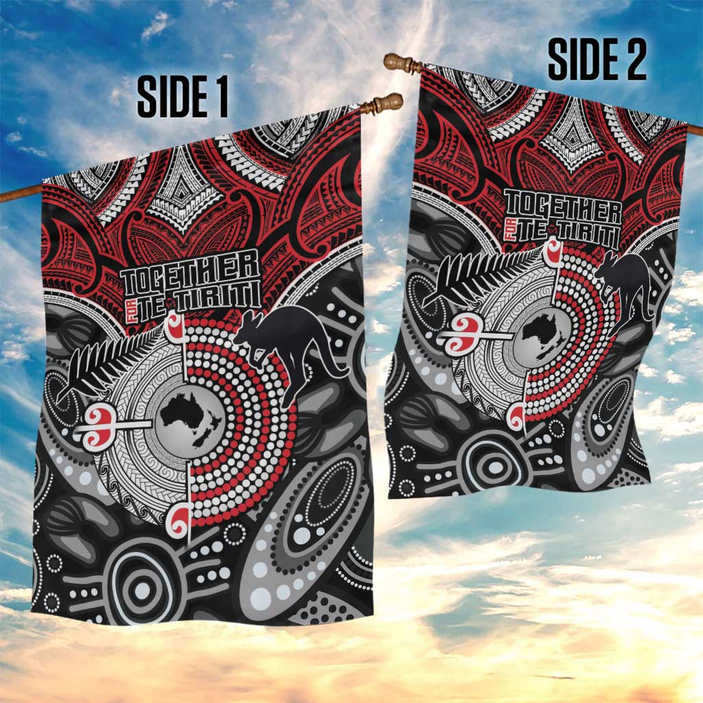 Aotearoa and Australia Garden Flag New Zealand Honour The Treaty Ake!Ake!Ake! - Vibe Hoodie Shop