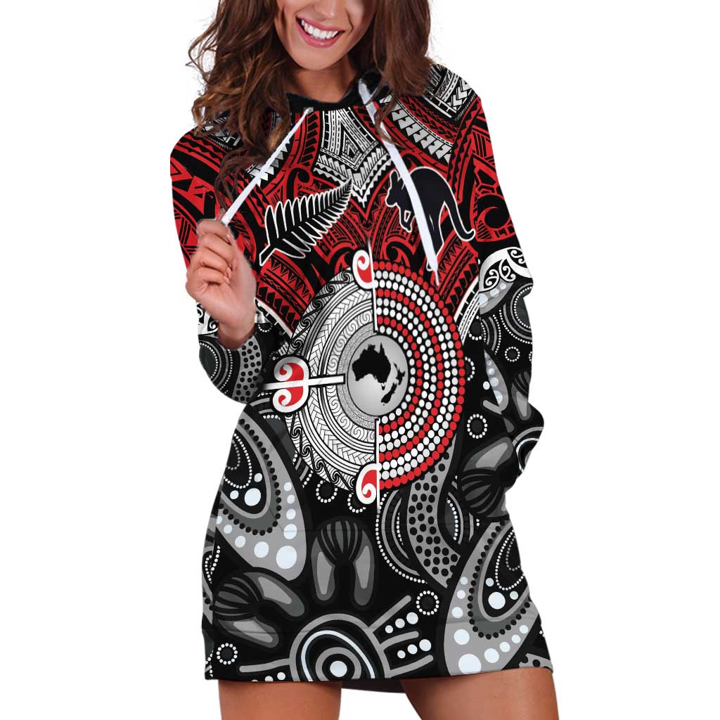 Aotearoa and Australia Hoodie Dress New Zealand Honour The Treaty Ake!Ake!Ake! - Vibe Hoodie Shop