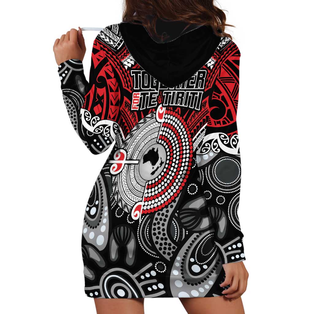 Aotearoa and Australia Hoodie Dress New Zealand Honour The Treaty Ake!Ake!Ake! - Vibe Hoodie Shop