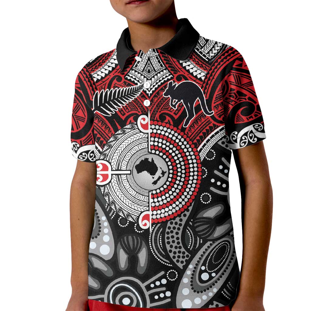 Aotearoa and Australia Kid Polo Shirt New Zealand Honour The Treaty Ake!Ake!Ake! - Vibe Hoodie Shop