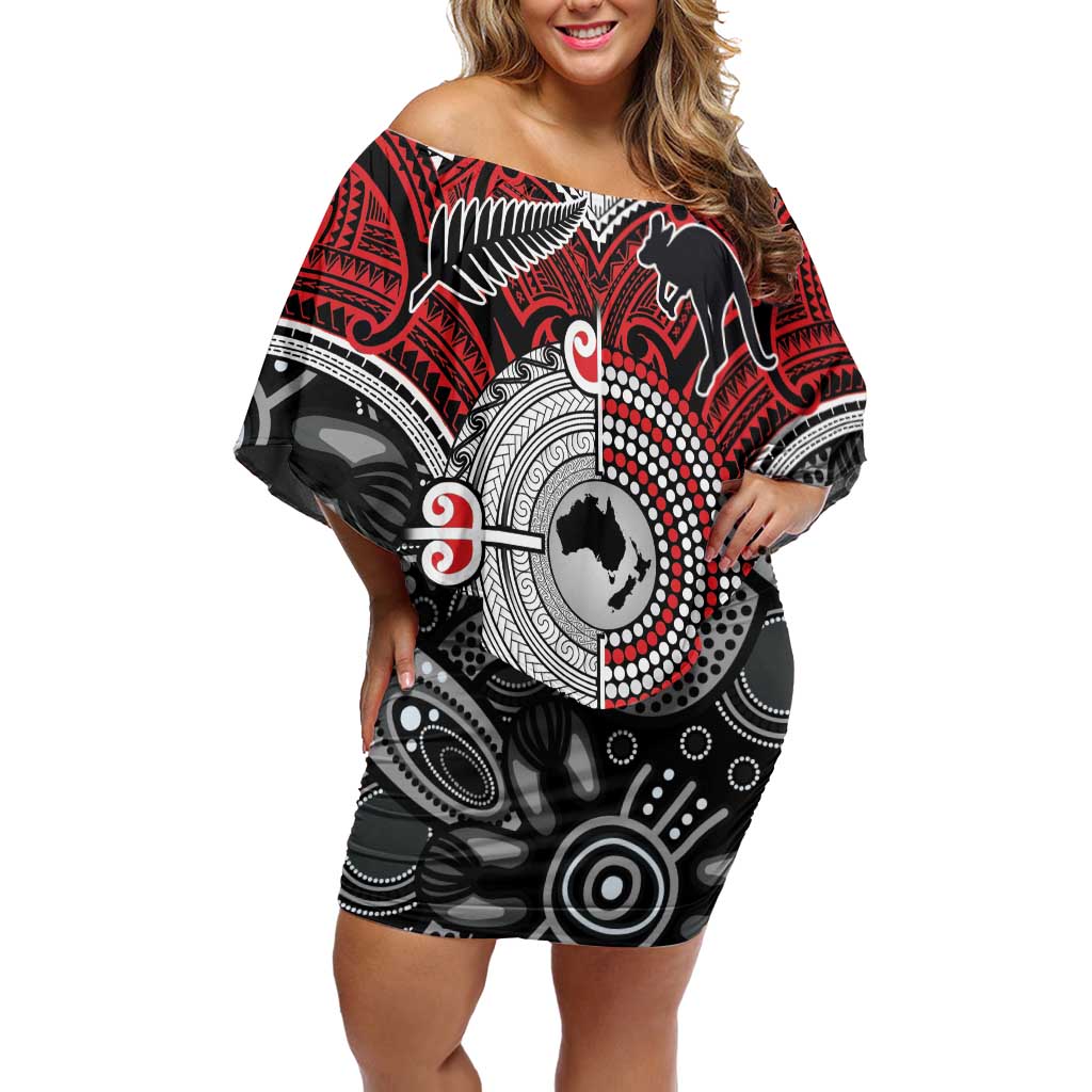 Aotearoa and Australia Off Shoulder Short Dress New Zealand Honour The Treaty Ake!Ake!Ake!