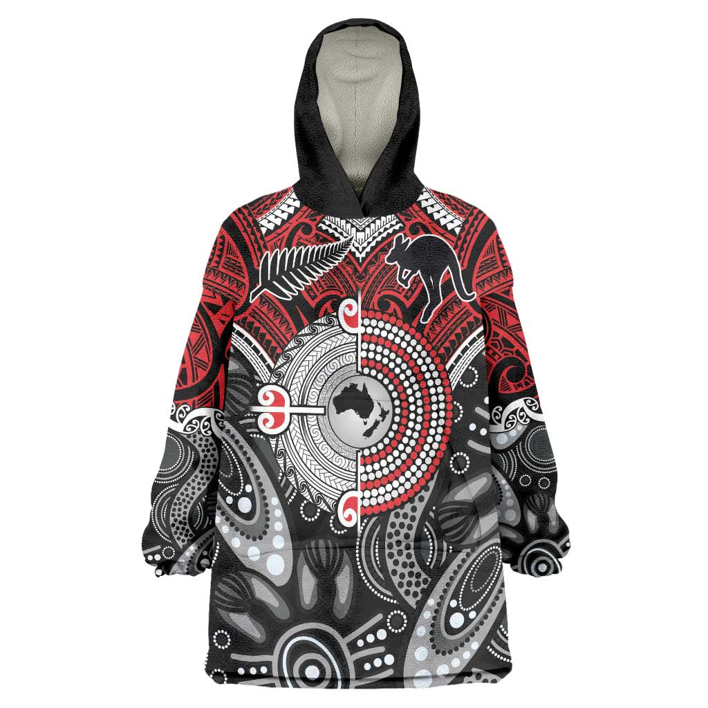 Aotearoa and Australia Wearable Blanket Hoodie New Zealand Honour The Treaty Ake!Ake!Ake! - Vibe Hoodie Shop