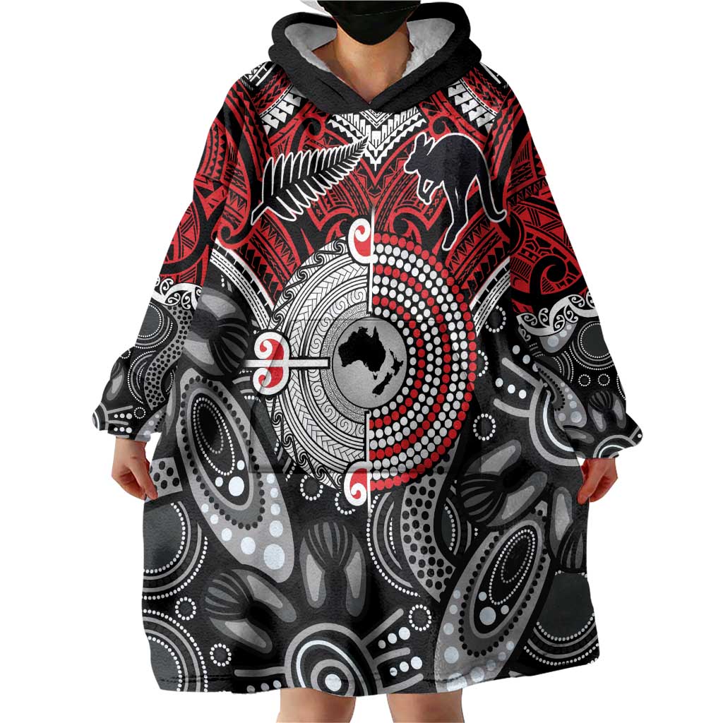 Aotearoa and Australia Wearable Blanket Hoodie New Zealand Honour The Treaty Ake!Ake!Ake! - Vibe Hoodie Shop