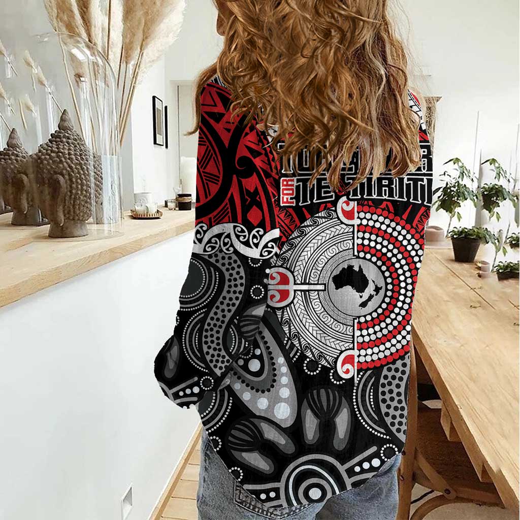 Aotearoa and Australia Women Casual Shirt New Zealand Honour The Treaty Ake!Ake!Ake! - Vibe Hoodie Shop