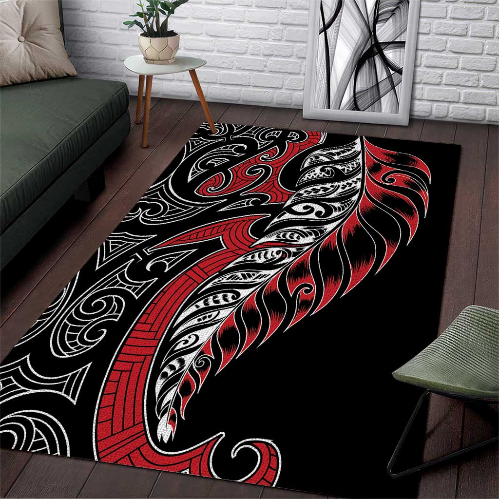 Koru Fern New Zealand Area Rug Maori Tribal Pattern - Vibe Hoodie Shop