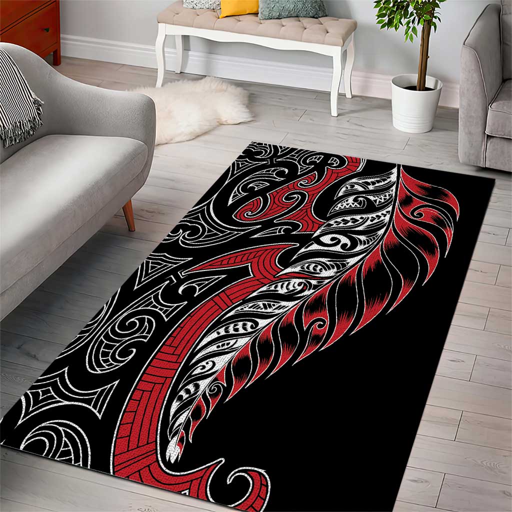 Koru Fern New Zealand Area Rug Maori Tribal Pattern - Vibe Hoodie Shop