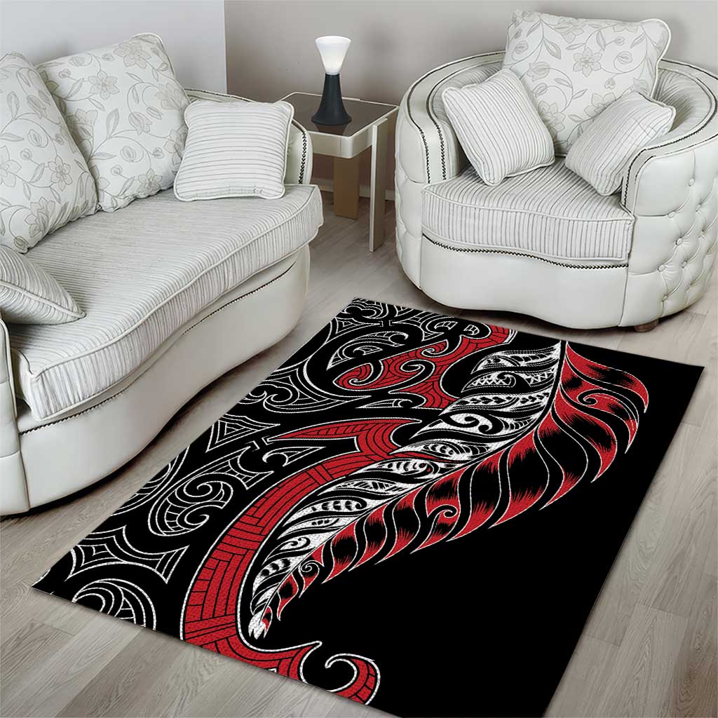 Koru Fern New Zealand Area Rug Maori Tribal Pattern - Vibe Hoodie Shop