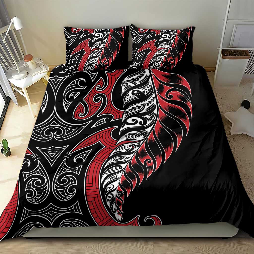 Koru Fern New Zealand Bedding Set Maori Tribal Pattern - Vibe Hoodie Shop