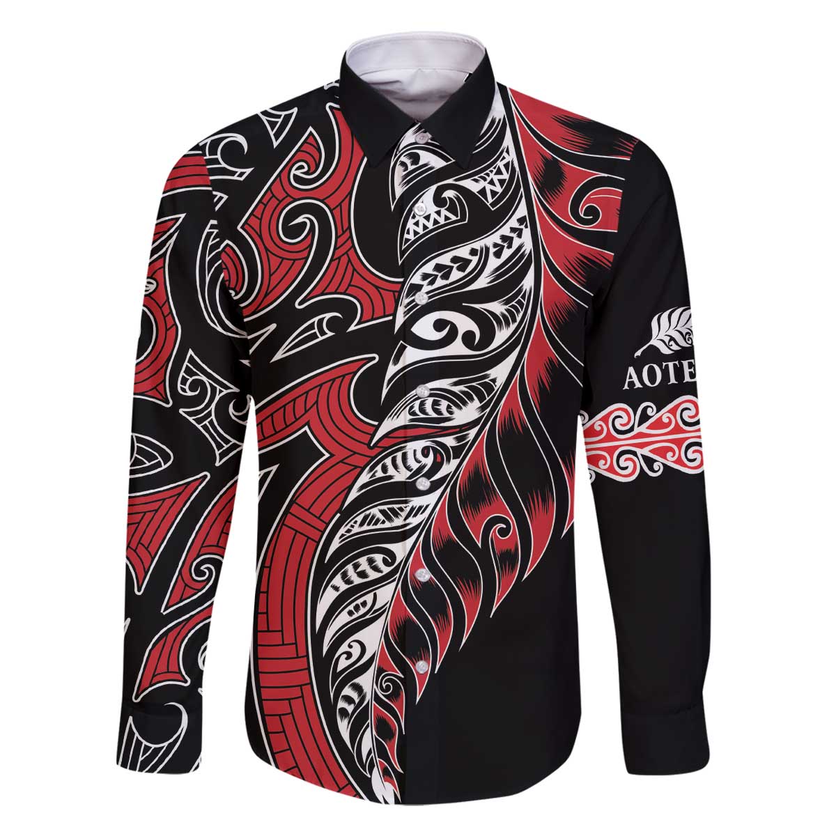 Koru Fern New Zealand Family Matching Off The Shoulder Long Sleeve Dress and Hawaiian Shirt Maori Tribal Pattern