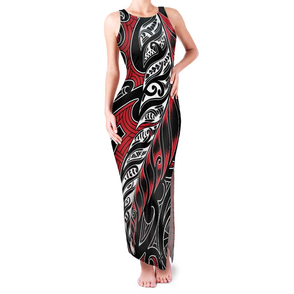 Koru Fern New Zealand Family Matching Tank Maxi Dress and Hawaiian Shirt Maori Tribal Pattern