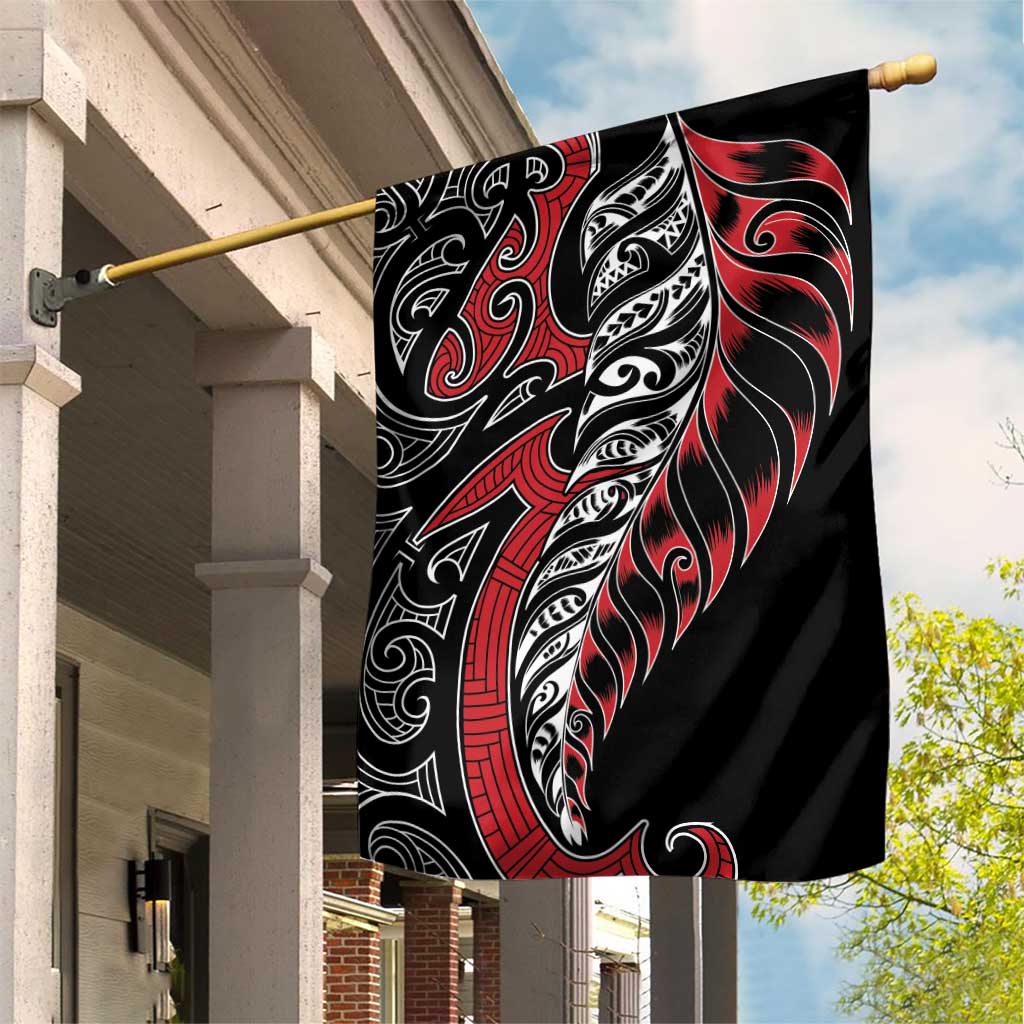 Koru Fern New Zealand Garden Flag Maori Tribal Pattern - Vibe Hoodie Shop