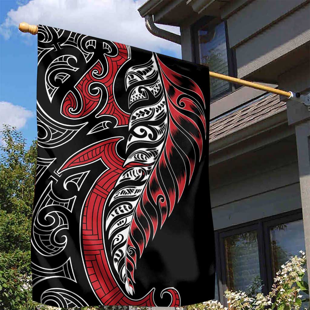Koru Fern New Zealand Garden Flag Maori Tribal Pattern - Vibe Hoodie Shop