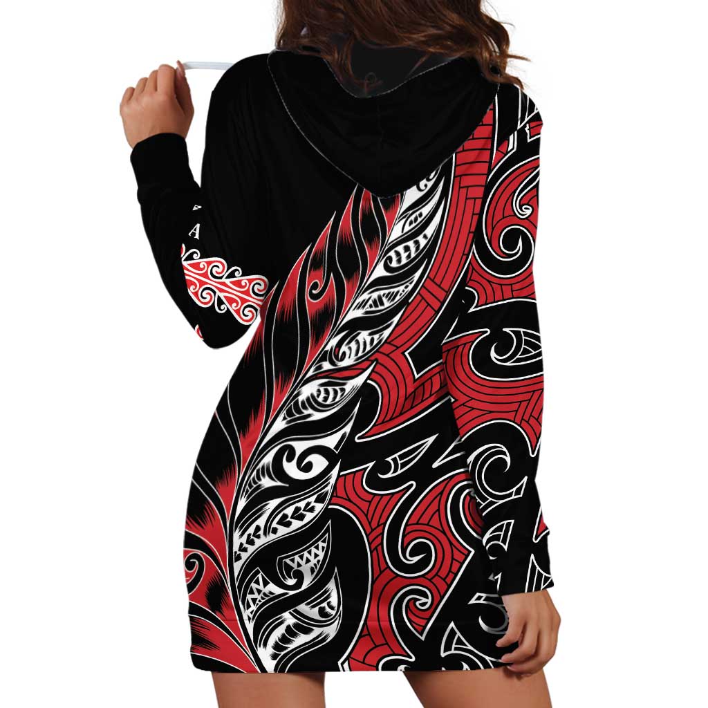 Koru Fern New Zealand Hoodie Dress Maori Tribal Pattern - Vibe Hoodie Shop