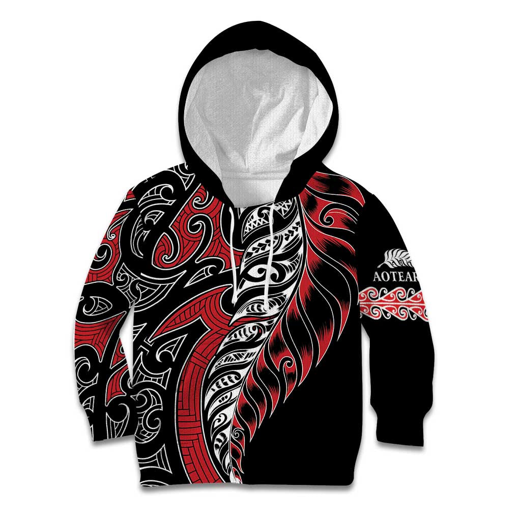 Koru Fern New Zealand Kid Hoodie Maori Tribal Pattern - Vibe Hoodie Shop