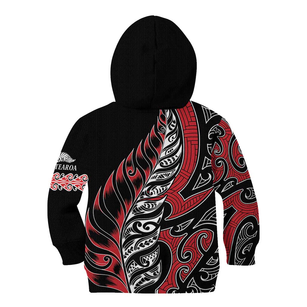 Koru Fern New Zealand Kid Hoodie Maori Tribal Pattern - Vibe Hoodie Shop