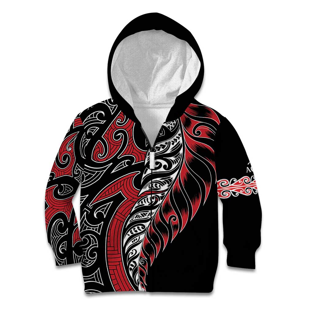 Koru Fern New Zealand Kid Hoodie Maori Tribal Pattern - Vibe Hoodie Shop