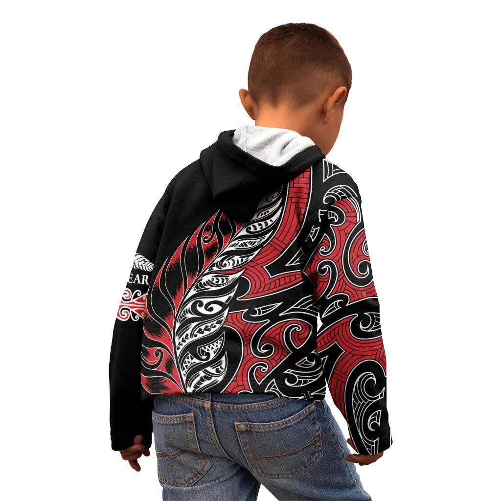 Koru Fern New Zealand Kid Hoodie Maori Tribal Pattern - Vibe Hoodie Shop