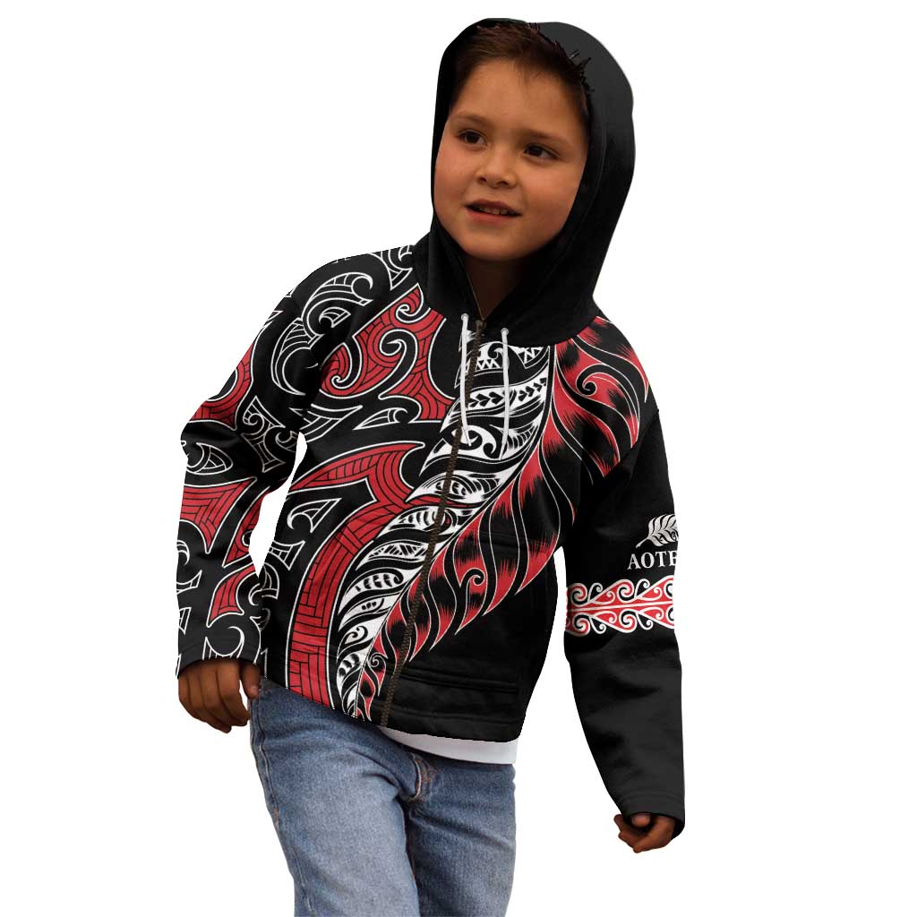 Koru Fern New Zealand Kid Hoodie Maori Tribal Pattern - Vibe Hoodie Shop