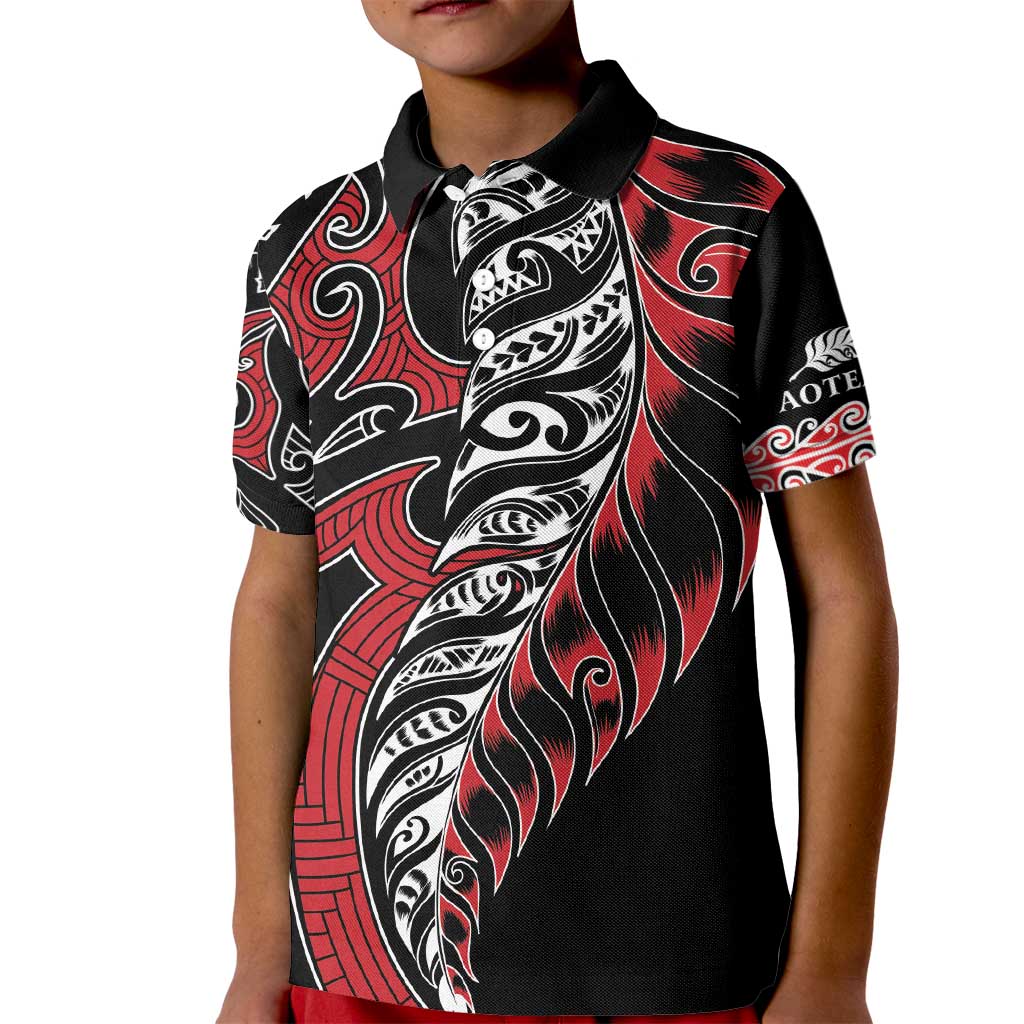 Koru Fern New Zealand Kid Polo Shirt Maori Tribal Pattern - Vibe Hoodie Shop