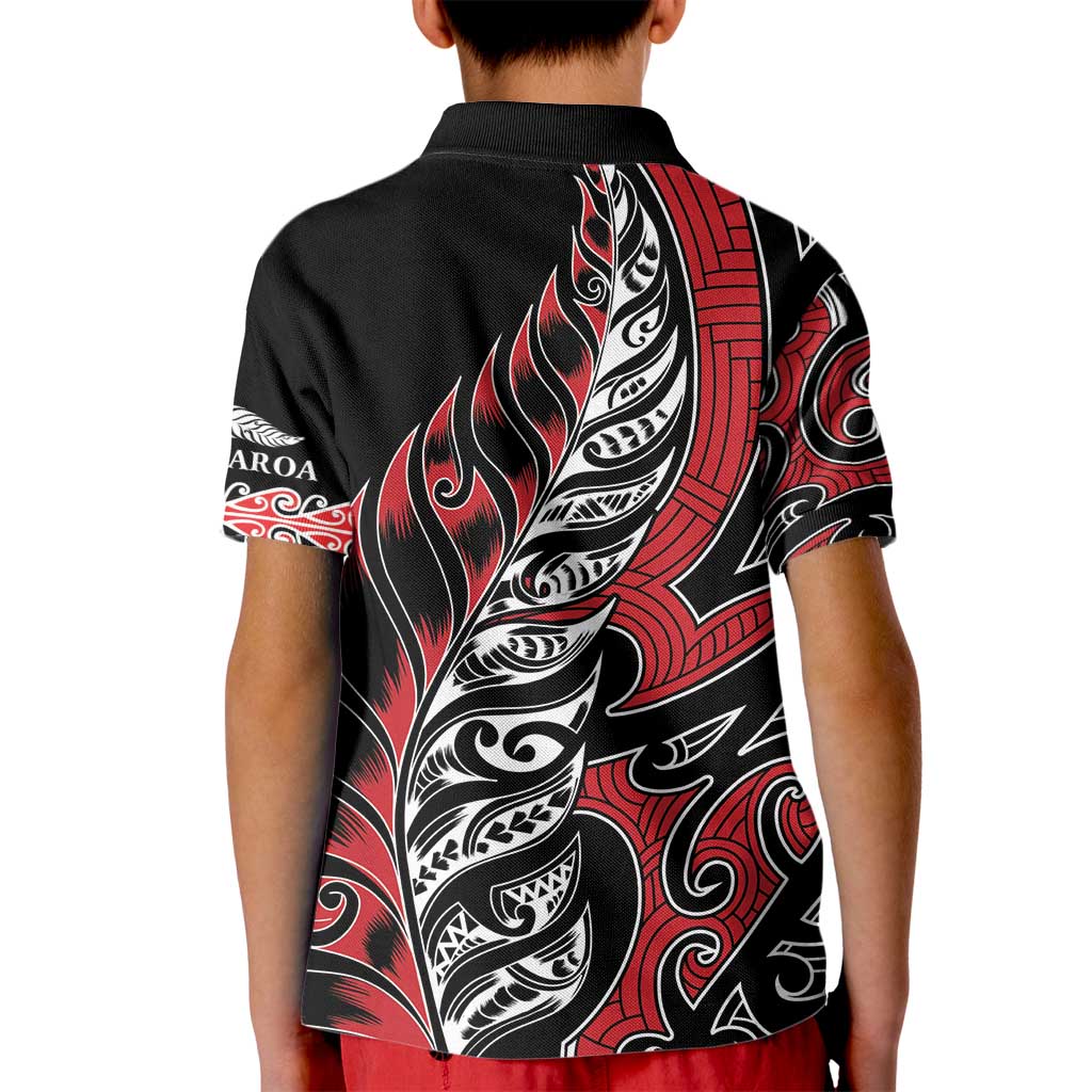 Koru Fern New Zealand Kid Polo Shirt Maori Tribal Pattern - Vibe Hoodie Shop