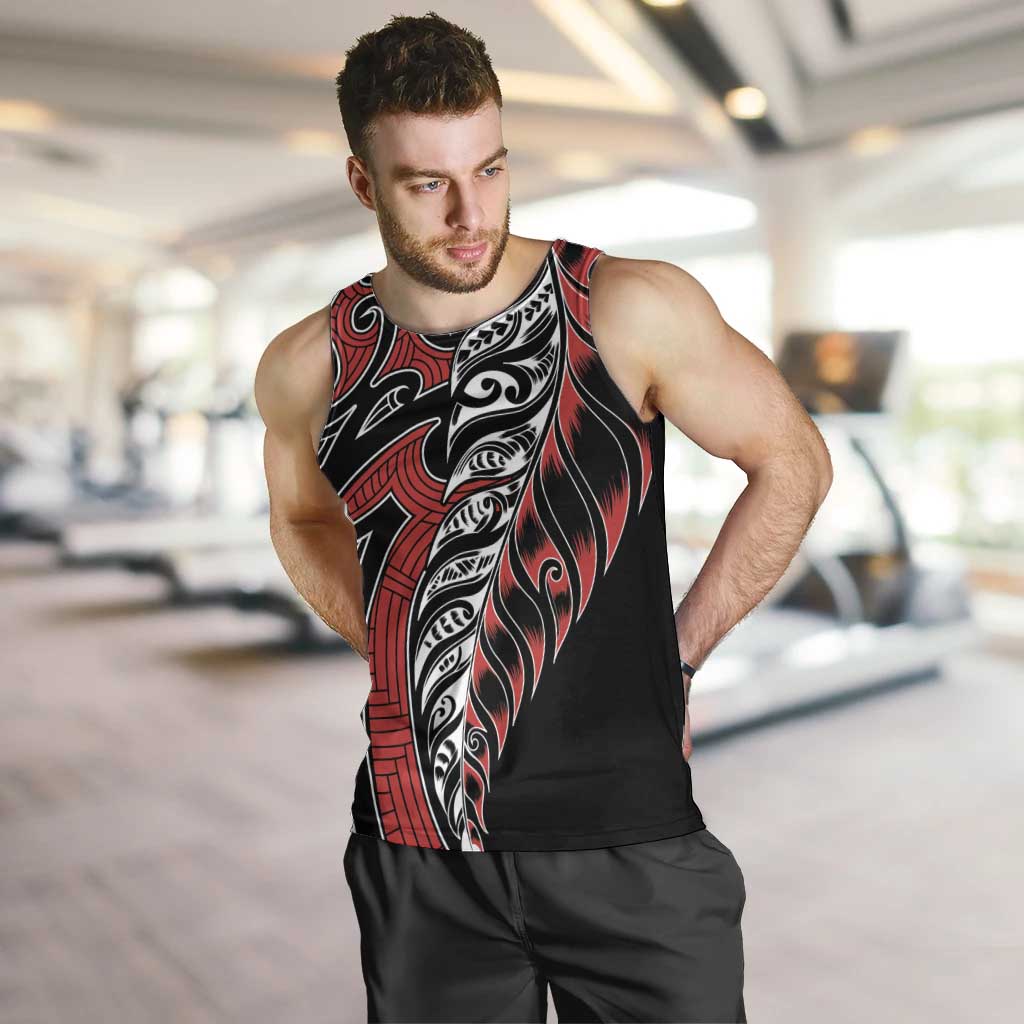 Koru Fern New Zealand Men Tank Top Maori Tribal Pattern - Vibe Hoodie Shop