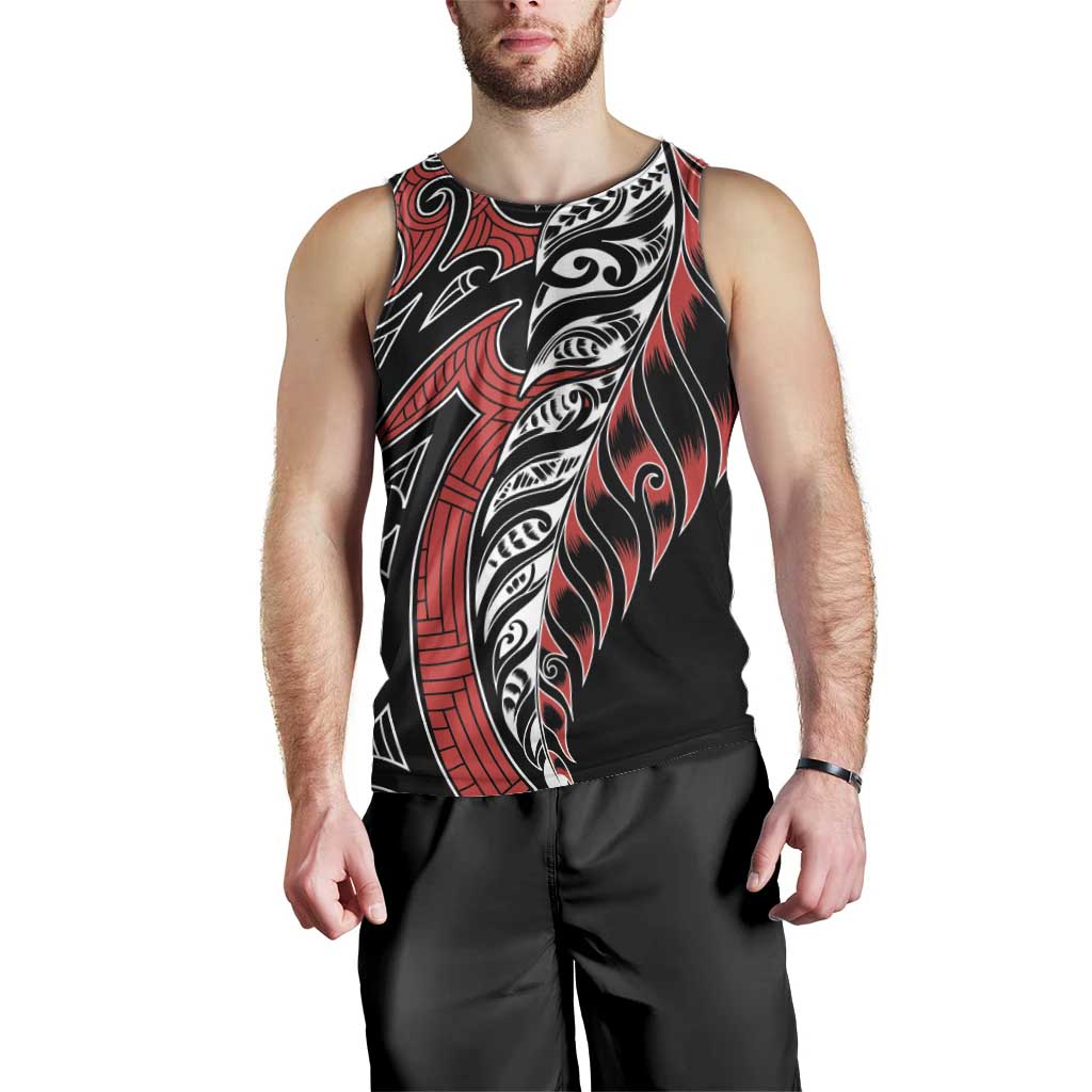 Koru Fern New Zealand Men Tank Top Maori Tribal Pattern - Vibe Hoodie Shop